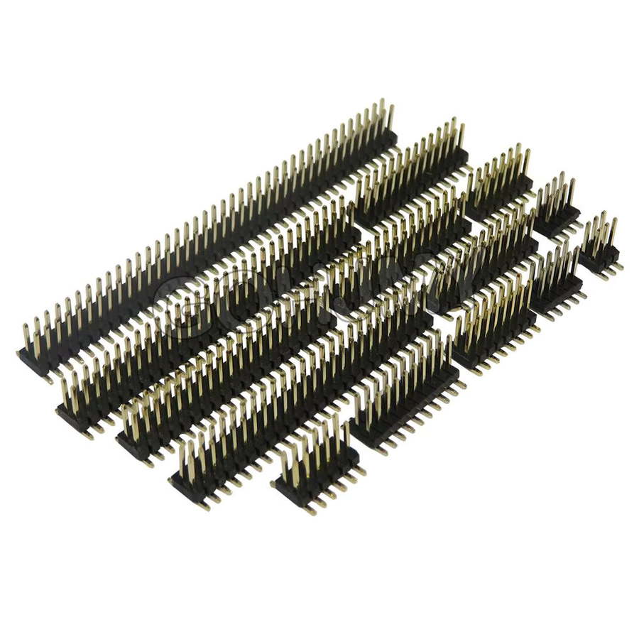 GOHJMY 10er Set SMD SMT zweireihige männliche Pin Header Streifenstecker mit 1,27 mm Pitch in Gold - Bild 2