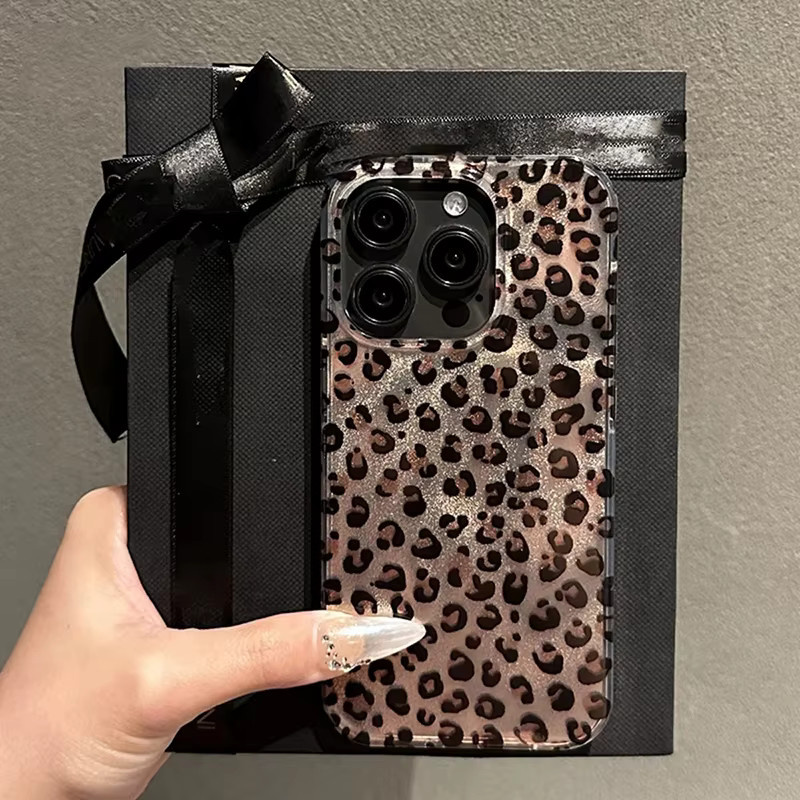 Stoßfeste Silikon-Handyhülle mit Leopardenmuster in Transparent und Multicolour für iPhone 17 bis iPhone 7/8 Plus - Bild 3