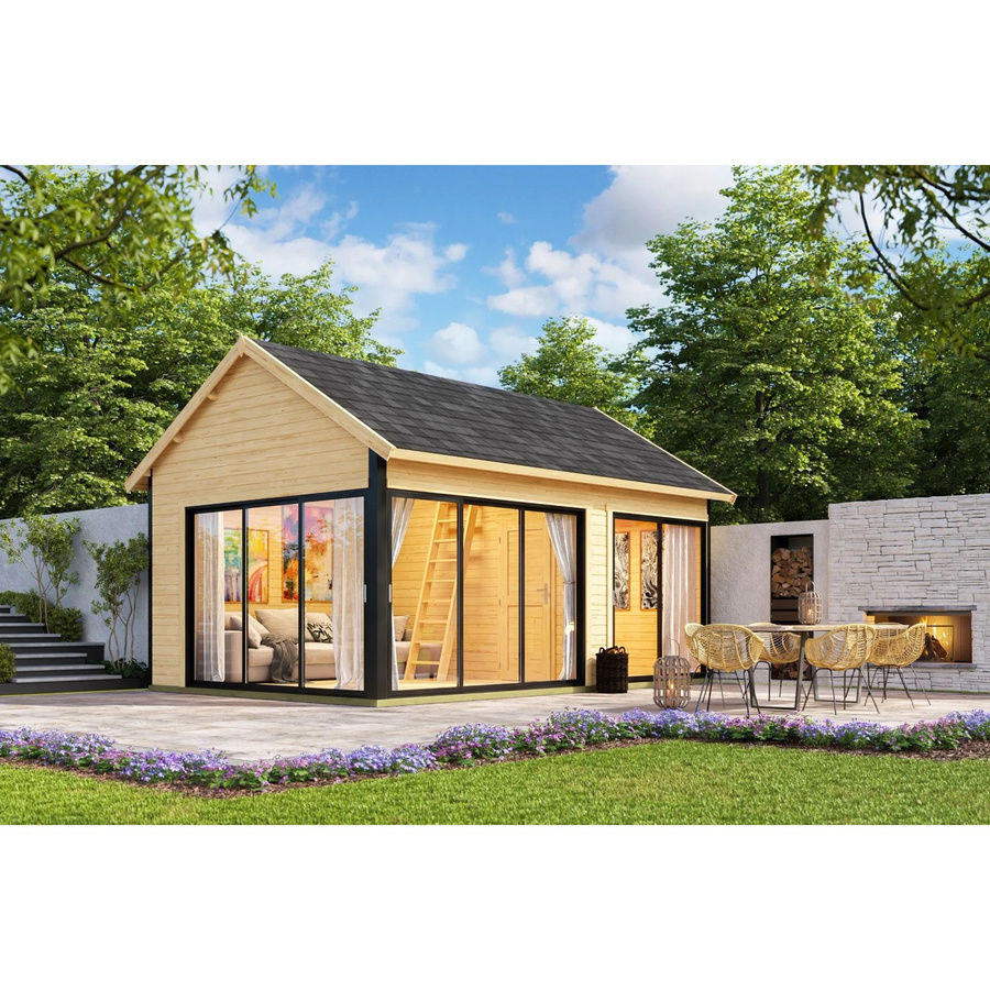 Lasita Maja Gartenhaus Murano naturbelassen braun B/H/T: 595 x 364,8 x 445,5 cm - Bild 2