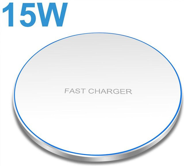 Drahtloses 30 W Schnellladegerät mit 15 W Induktions-Schnellladepad für Samsung und iPhone, Farbe: Weiß, Anschluss: USB-C - Bild 1