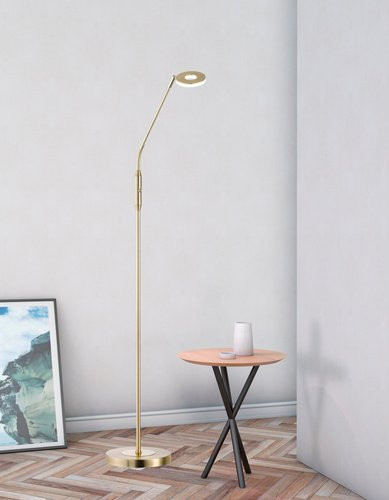 Fischer & Honsel Stehleuchte Dent mit integrierter LED in Gold/Messing, Breite: 23 cm, Höhe: 150 cm - Bild 1