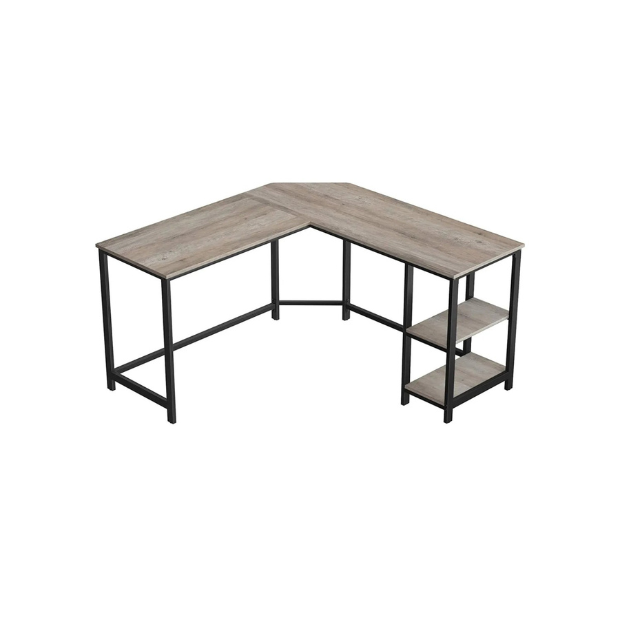 Vasagle Schreibtisch L-förmig in Greige-Schwarz mit Stahlrahmen und Spanplatte, B/T/H: 138 x 138 x 76 cm - Bild 2