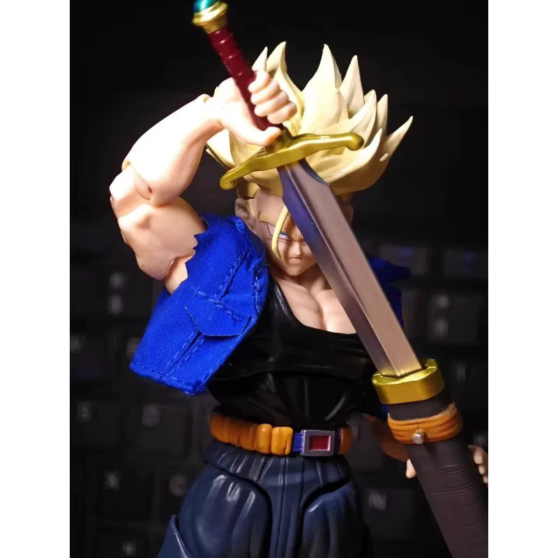 Bandai Dragon Ball Trunks ärmelloser gewöhnlicher Mantel, blaue kurze Jacke, Zubehör, 1/12 Maßstab - Bild 2