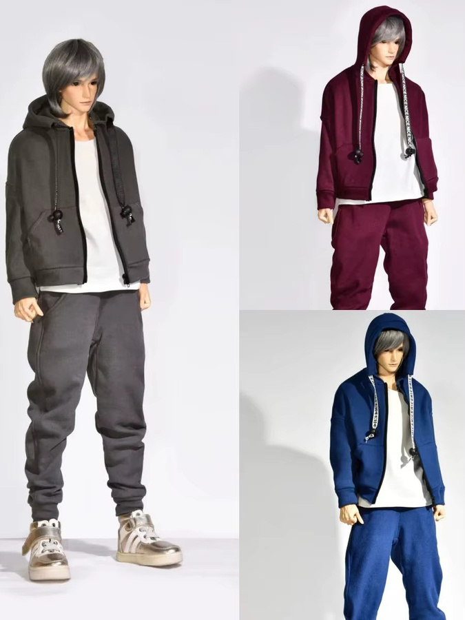 Taholicy Puppenkleidung, Weste, Hoodie, Jacke, Hosen Set, Grau - Bild 3