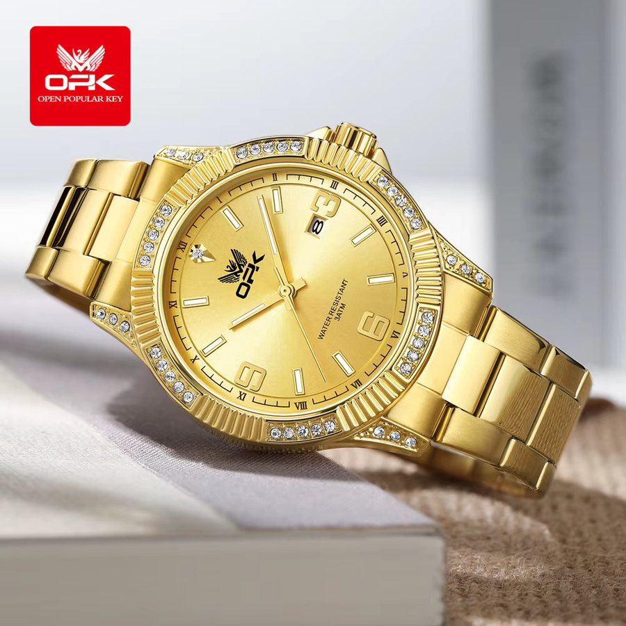 OPK Armbanduhr Quarz, Edelstahl, Gold, Herren - Bild 2