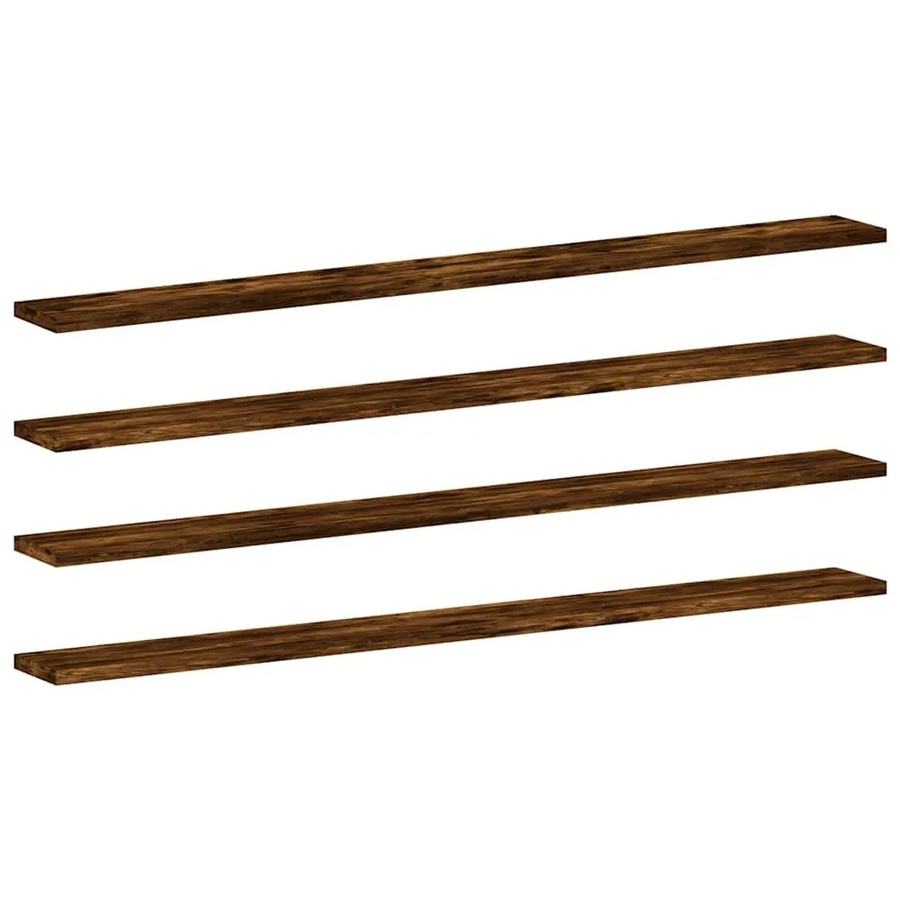 vidaXL Wandregale 4er Set aus Holzwerkstoff in Räuchereiche, B: 100 cm, T: 10 cm, H: 1,5 cm - Bild 2