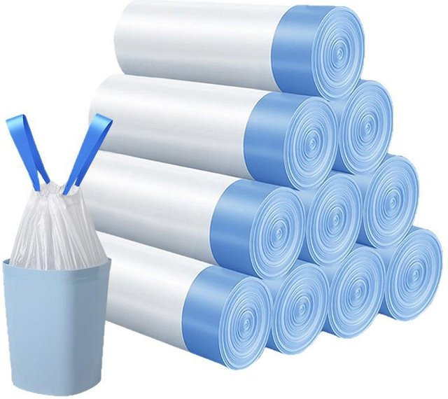 Chocolate Home Auslaufsichere Müllbeutel mit Kordelzug, Blau, 15 Stück pro Rolle - Bild 1