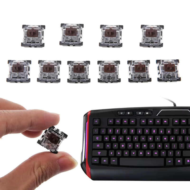 10 Stück Cherry MX Clone Brown mechanische Schalter für Gateron MX-Schalter, Farbe: Braun - Bild 3