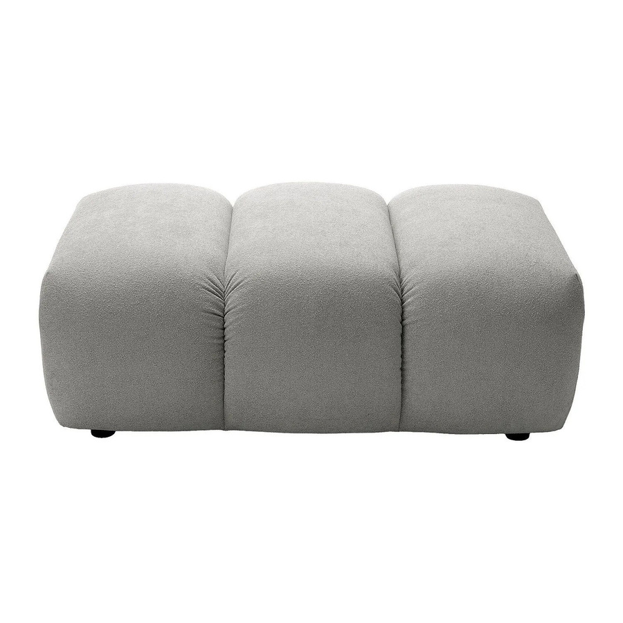Sitzhocker Fridora Vente-unique Hellgrau B: 105 cm, T: 70 cm, H: 43 cm - Bild 2