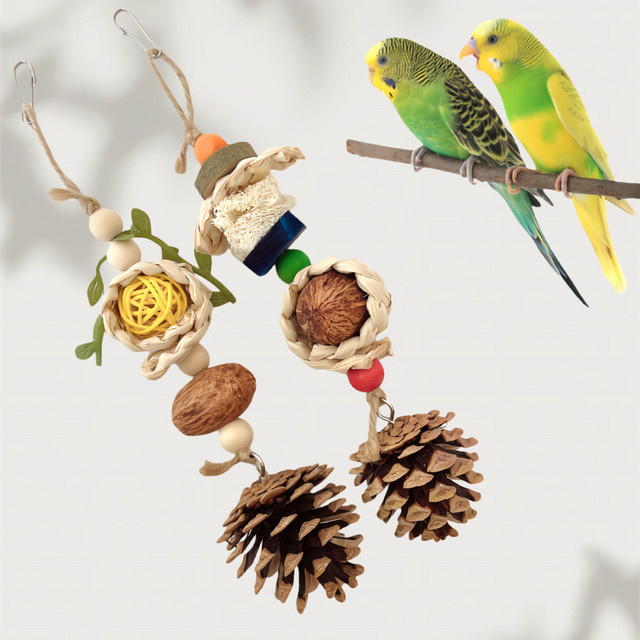 Vogel's Tannenzapfen, Vogel Kauen Spielzeug, Baumwolle Seil - Bild 1