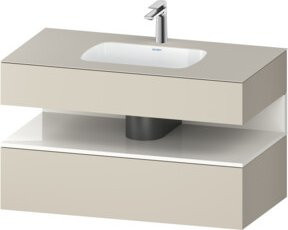 Duravit Einbauwaschtisch-Möbel-Set Qatego in Weiss mit LED-Beleuchtung, B/T/H: 100 x 55 x 60 cm - Bild 1
