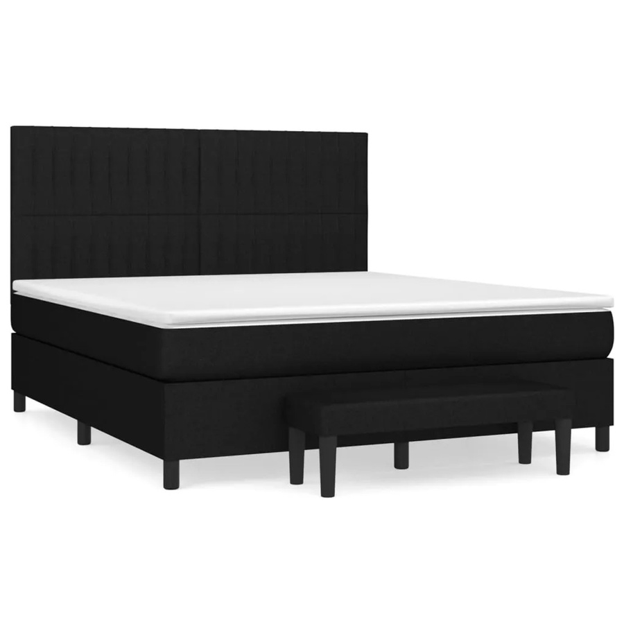 vidaXL Boxspringbett mit Matratze Hybrid-Design in Schwarz und Weiß, B/T: 180 x 200 cm - Bild 2