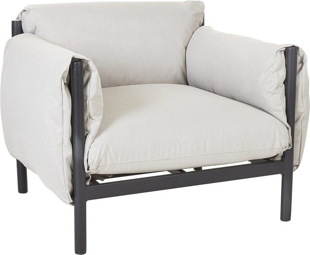 Beliani Gartenstuhl modern in Grau und Schwarz, B/T/H: 93 x 80 x 115 cm - Bild 1