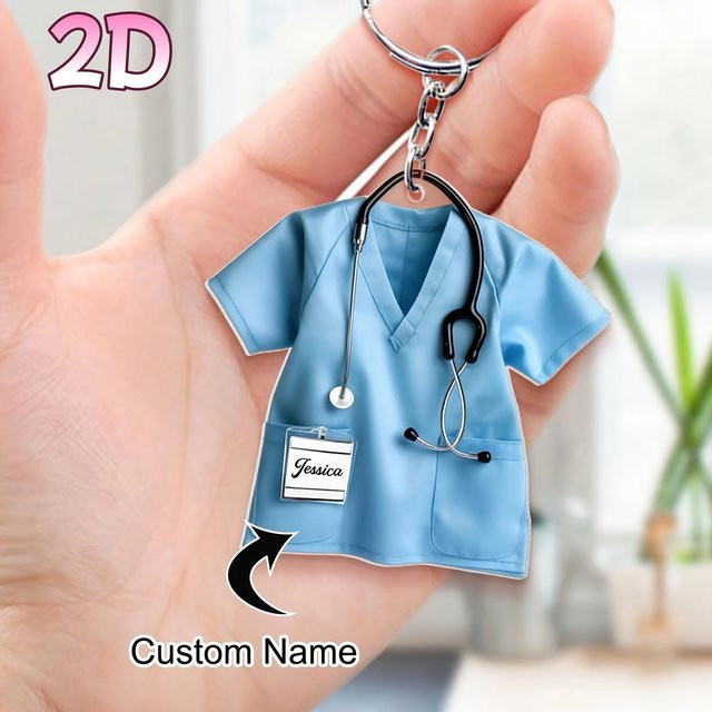 DUTRIEUX Schlüsselanhänger Holz, Stethoskop-Anhänger, Unisex - Bild 1