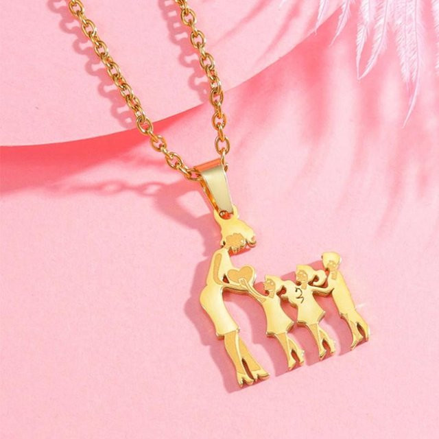 Halskette Edelstahl, pink, Damen - Bild 1