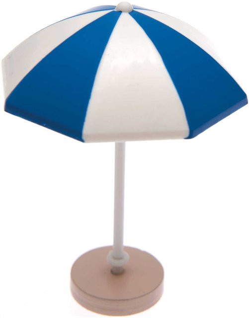 Rico Design Deko-Sonnenschirm maritim blau-weiß, B/T/H: 5,5 x 7,5 x 7,5 cm - Bild 1