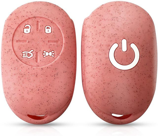 Silikon Schlüsselhülle mit Schlüsselanhänger für Fiat 500 und 500e 2023, Schutzhülle für 4-Tasten-Fernbedienung in Pink - Bild 1