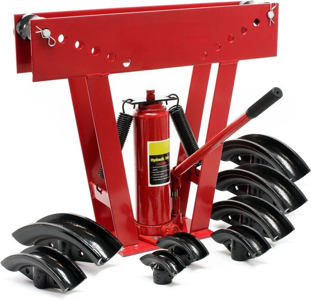 Wiltec Hydraulische Rohrbiegemaschine 16T Rohrbiegegerät in Rot-Schwarz - Bild 1