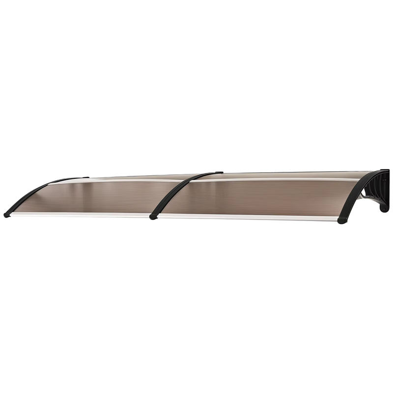 Outsunny Pultvordach für die Haustür aus Aluminium in Braun mit 5mm Polycarbonat B/H/T: 195 x 75 x 23 cm - Bild 3