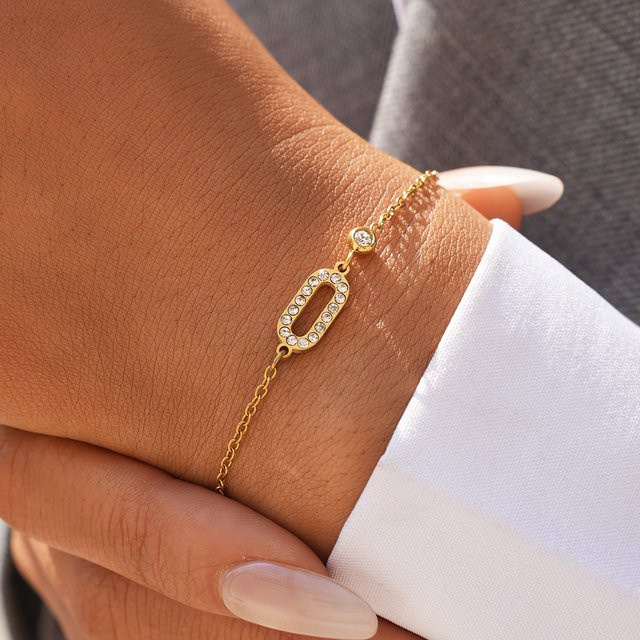 Uself Armband Edelstahl, 18 Karat vergoldet, Zirkonia, Damen - Bild 1