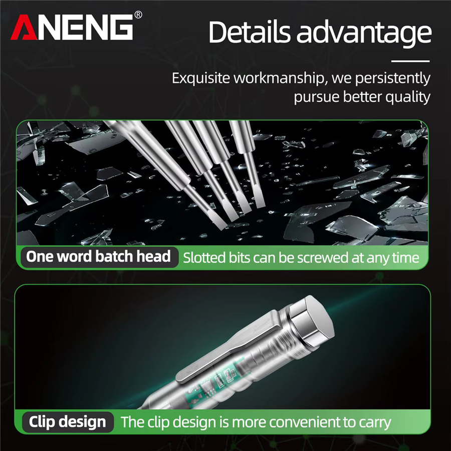 ANENG B14 Universal Spannungsprüfer 24-250V mit Licht- und Tonalarm als induzierter Elektroschraubendreher-Sonde - Bild 4