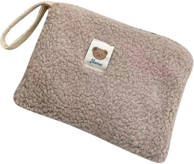 Make-up-Tasche Plüsch, beige, Damen - Bild 1