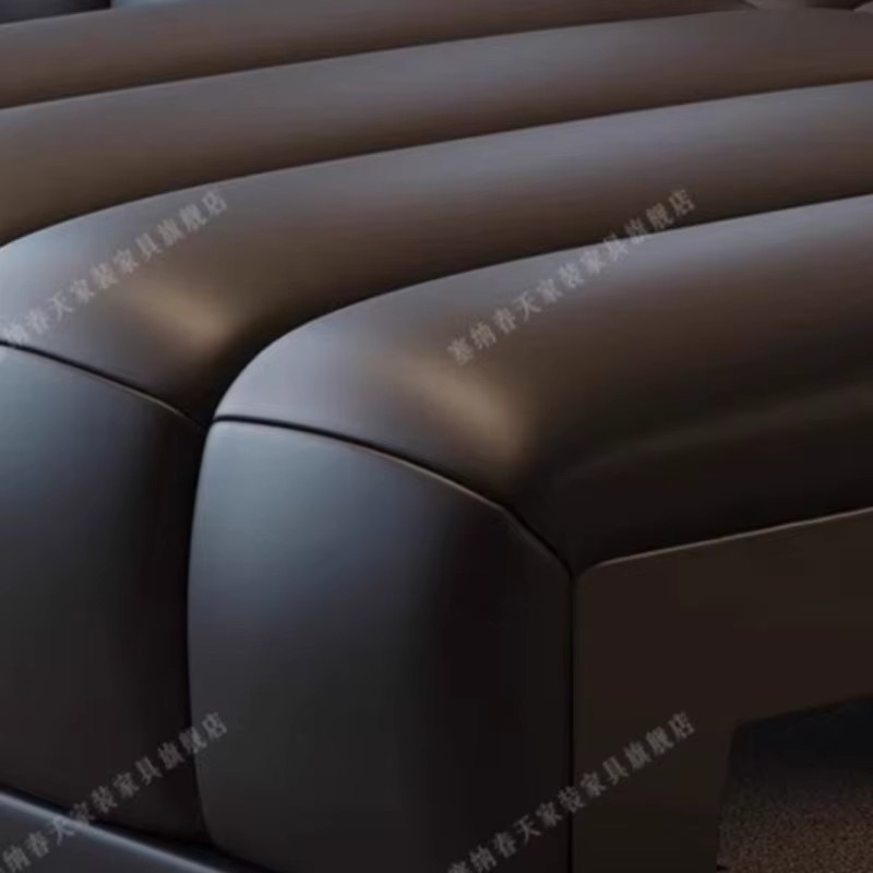 OVOZI L-Shape Sofa für das Wohnzimmer aus Leder in Schwarz und Multicolour, minimalistisches Design mit Polsterung - Bild 2