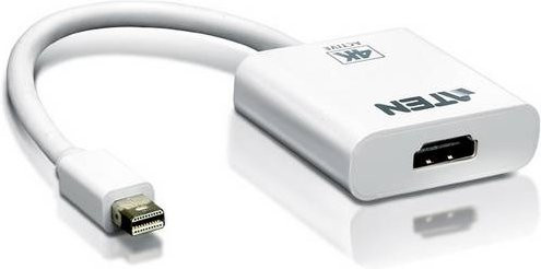 ATEN VC981-AT DisplayPort auf HDMI Adapter in Weiß mit Mini-DisplayPort Stecker und HDMI Buchse - Bild 1