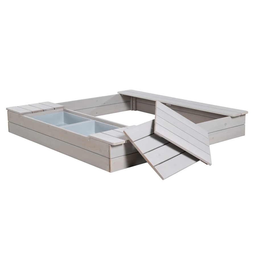 Roba Sandkasten Outdoor in Grau mit Spielwannen und Abdeckungen - Bild 3