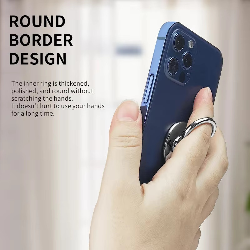 WSSHE Metallring Handyhalterung als Smartphone Stützständer in Schwarz und Silber für iPhone, Samsung und Xiaomi - Bild 3