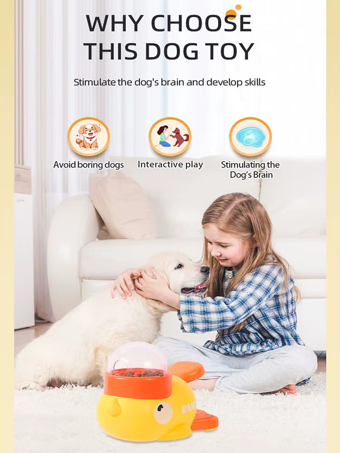 Haustier-Spielzeug für Katzen und Hunde, Muster mit kleiner gelber Ente, Futterspender, Futterleckspielzeug - Bild 4