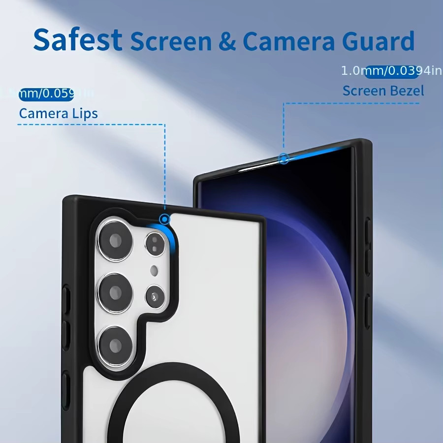 MagSafe Schutzhülle für Samsung Galaxy S25 Ultra, S24 FE, S23 und S22 Plus mit magnetischem kabellosem Laden, transparente Acryl Hartschale - Bild 3