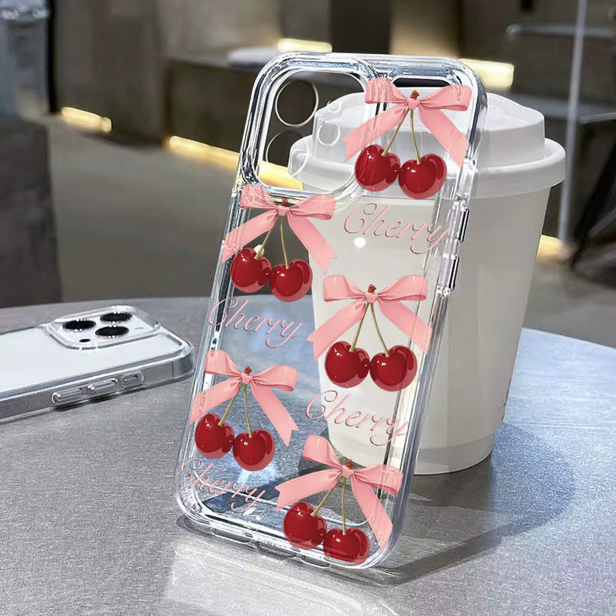 Ojeleye Handyhülle Süße Kirsche Transparent für iPhone 11 bis iPhone 17 Pro Max und weitere Modelle - Bild 2