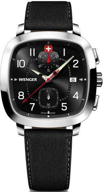 Wenger Chronograph, Quarz, Edelstahl, 40 mm, Herren, Schwarz, 5 ATM - Bild 1