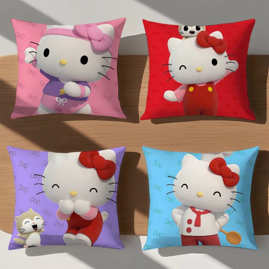 Sanrio K-Kitty Kissenbezug mit süßem Kawaii Cartoon Katzen-Design für Sofa und Wohnzimmer - Bild 2