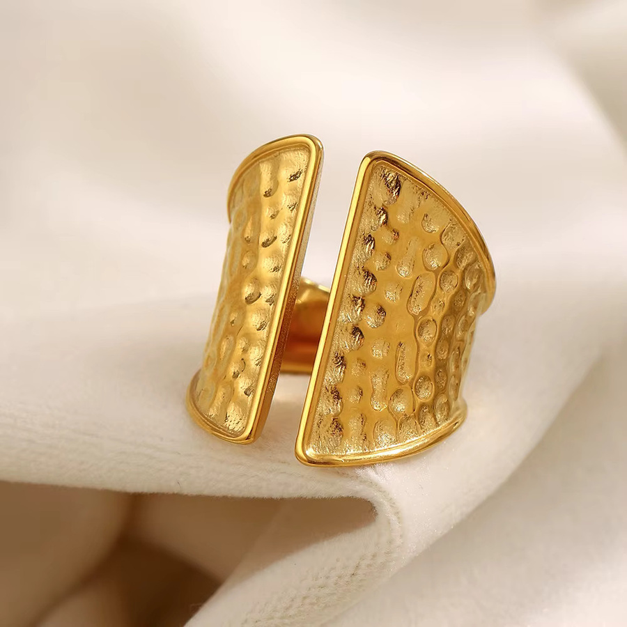 MamacitaSlay Ring Edelstahl, Gold, Damen, Hammer gemustert - Bild 2