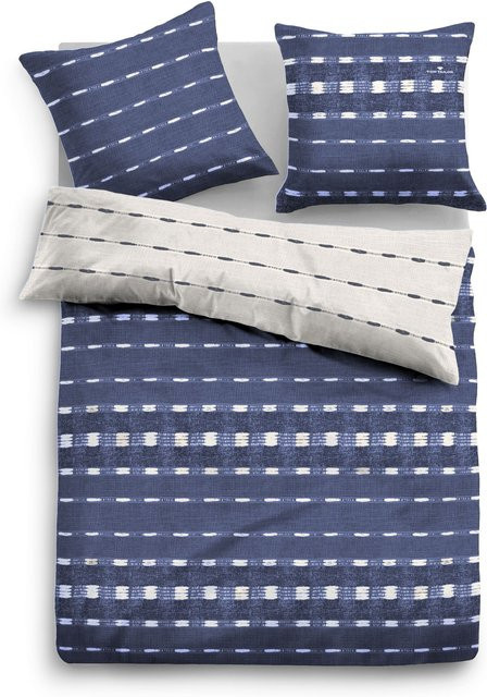 Tom Tailor Bettwäsche aus Mako-Satin in Blau mit Deckenbezug und Kissenbezug, B/H: 155 x 220 cm und 80 x 80 cm - Bild 1
