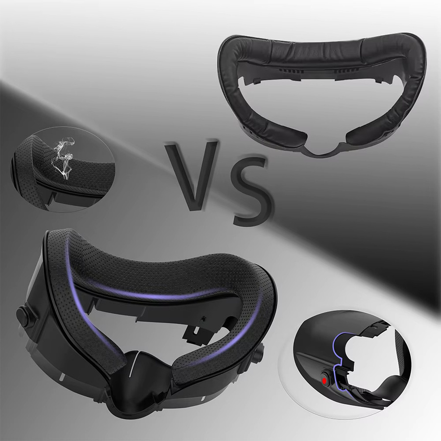 SZKOSTON VR-Gesichtsschnittstellenhalterung für Meta Quest 3 mit verstellbarer Größe und Anti-Licht-Nasenpolster in Schwarz - Bild 2