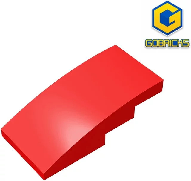 Gobricks GDS-660 Slope, gebogen 4 x 2, Zubehör, Rot - Bild 1