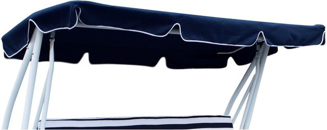 Dachplane für Hollywoodschaukel MIAMI von DEGAMO in Dunkelblau und Weiß, B/T: 228 x 120 cm - Bild 1