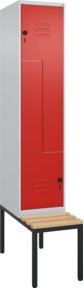 C+P Z-Spind Classic PLUS Sitzbank mit 2 Fächern und Sicherheits-Drehriegel, Sitzfläche aus Buche-Hartholz, B/T/H: 212,0 x 40,0 x 81,5 cm - Bild 1