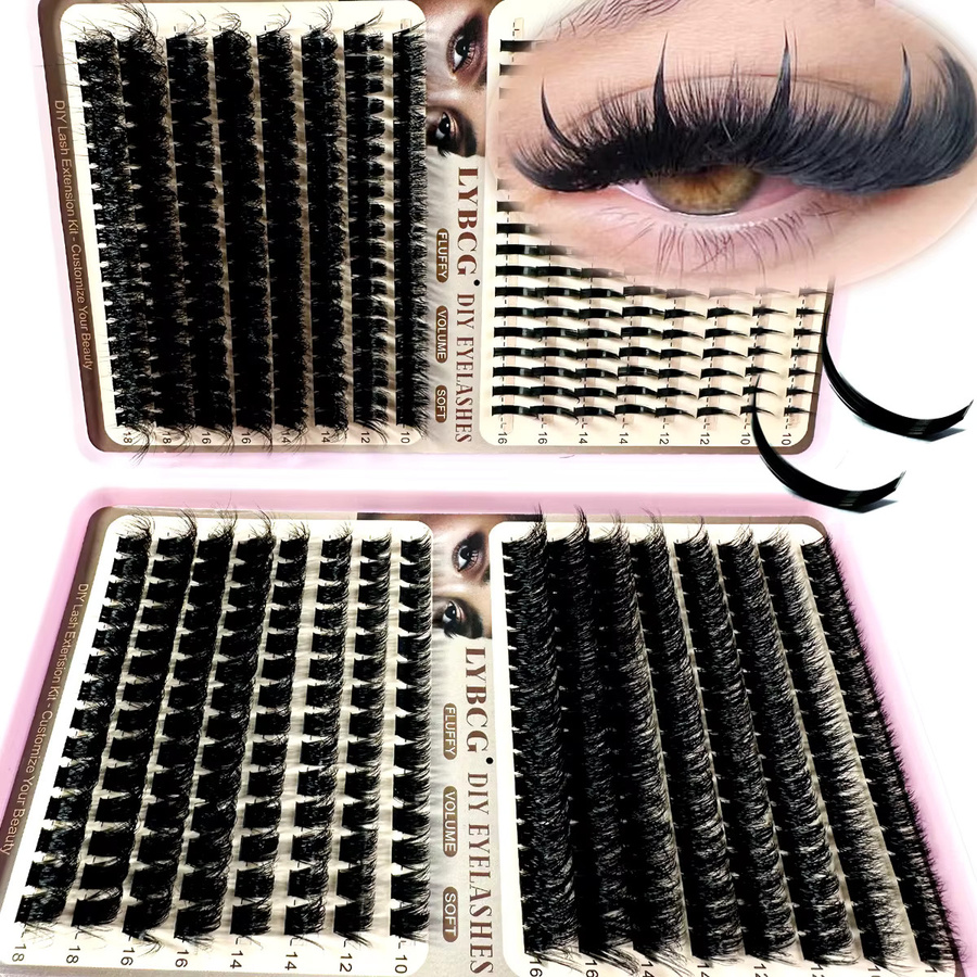 LYBCG Lash Cluster Kit, DD-Curly, 10–18 mm, 4 Stile - Bild 2