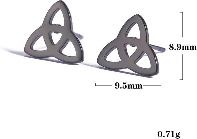 Ohrstecker Damen Valknut Triskelion, Edelstahl, Gold, Schwarz - Bild 1