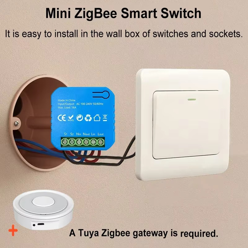 MatSee Plus ZigBee Schaltmodul für 2-Wege-Lichtsteuerung mit Zeitsteuerung und Energiemonitor, 16A, kompatibel mit Tuya, Google Home und Amazon Alexa - Bild 3