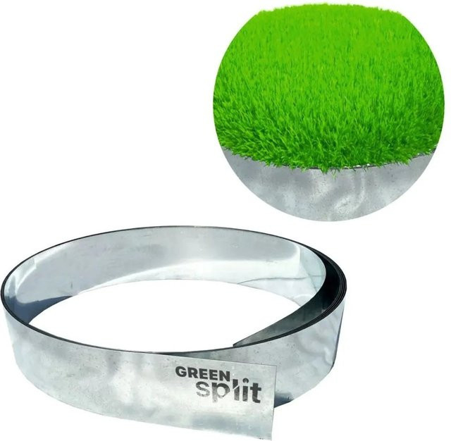 Green-Split Rasenkantenband aus Alu/Zink in Silber für Rasenflächen und Beete, Höhe: 15 cm, Länge: 15 m - Bild 1