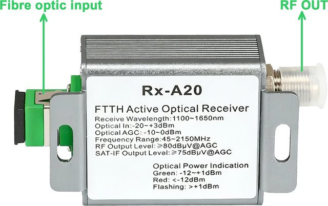 Tuoying Aktiver FTTH Glasfaser-Empfänger 1550nm für Glasfaser-zu-RF und Satelliten-Kabel-TV - Bild 1