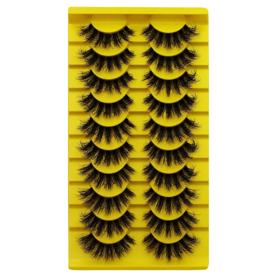 3D Russische Streifenwimpern, Schwarz, 10 Paar, Unisex - Bild 6
