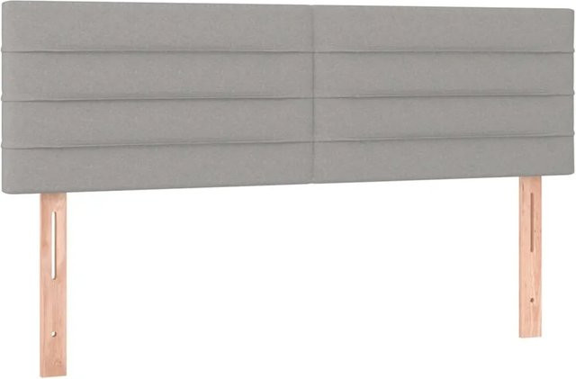 vidaXL LED Kopfteil Hellgrau mit USB-Anschluss und integrierter Beleuchtung, B: 144 cm, T: 5 cm, H: 78-88 cm - Bild 1