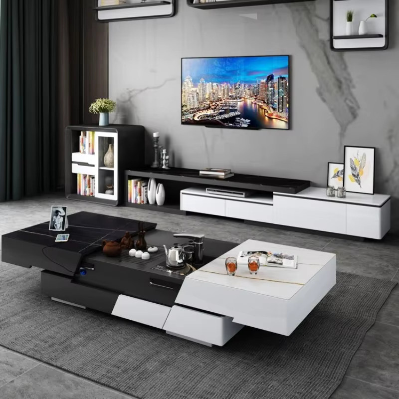 Moderner Couchtisch von DUTRIEUX in Braun mit Hebemechanismus für dein Wohnzimmer - Bild 2