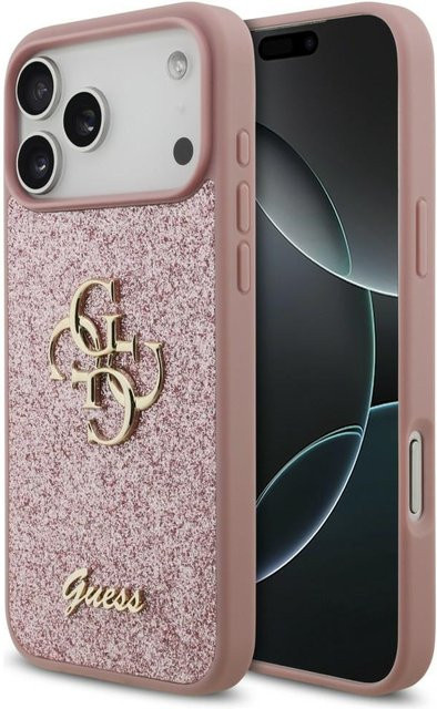 Guess Handyhülle Fixed Glitter Big 4G für Apple iPhone 18 Pro Max und iPhone 17 Pro Max in Rosa - Bild 1
